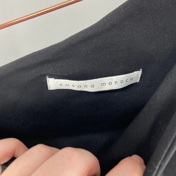 Susana Monaco Black Tamra Ruffle One Shoulder Tank Dress womens M - Picture 7 of 8